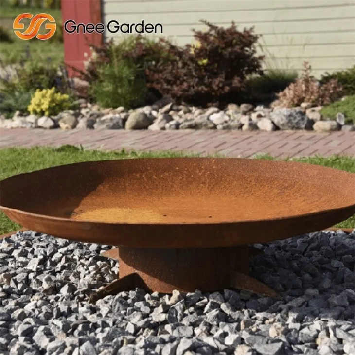 Corten Steel Fire Pit Industrial Style
