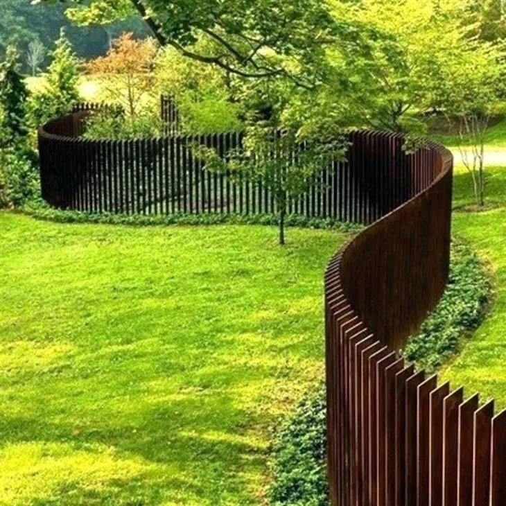 corten steel fence panels design