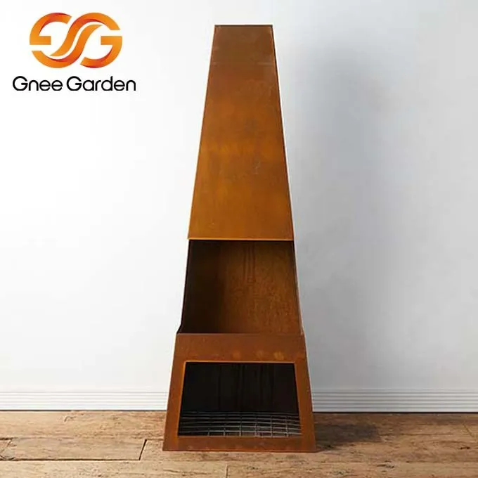 Corten Steel backyard fireplace