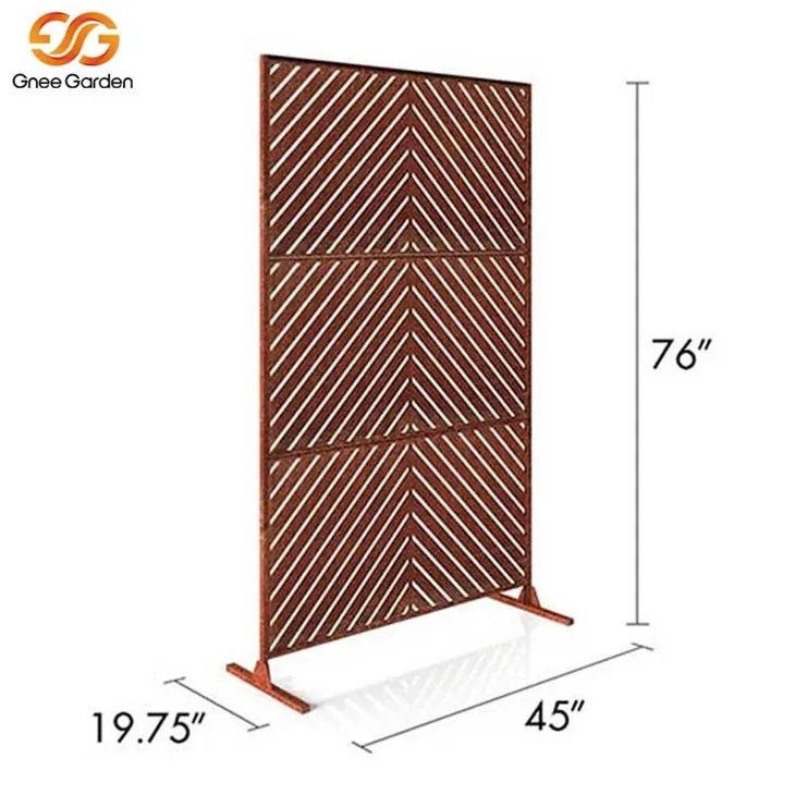 Garden Privacy Corten Steel Screen Panel1