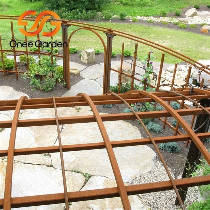 Corten Steel Metal Roof Screen House Gazebo