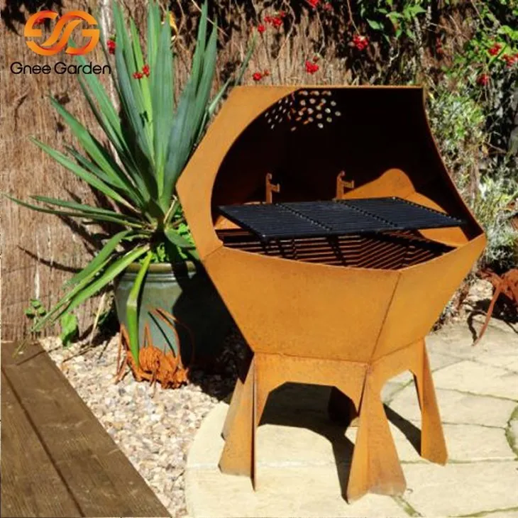 corten steel backyard barbecue