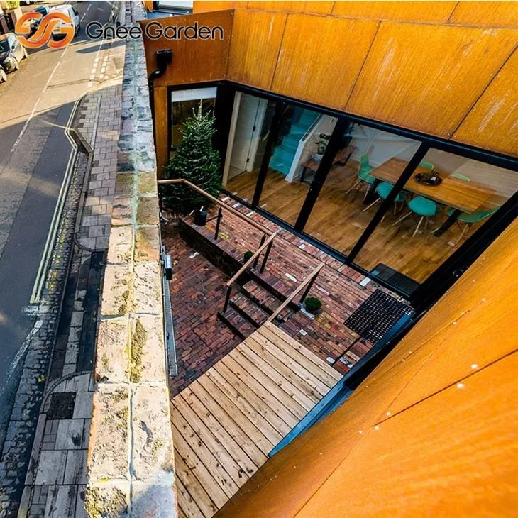 Painéil facade corten cruach frithsheasmhach