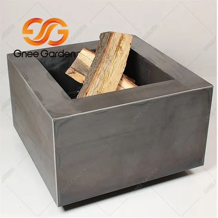 Corten square outdoor fire pit