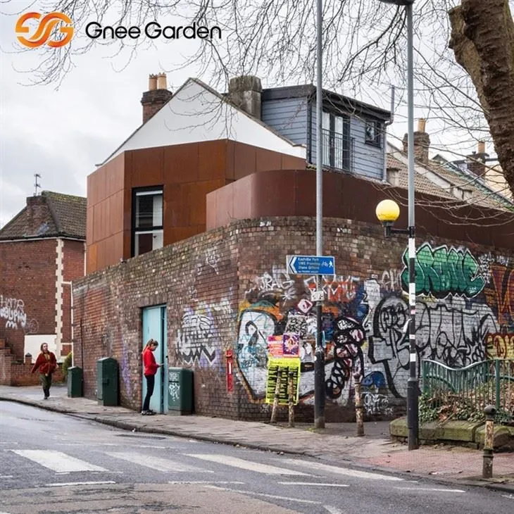 Painéil cumhdaigh miotail éifeacht meirge corten