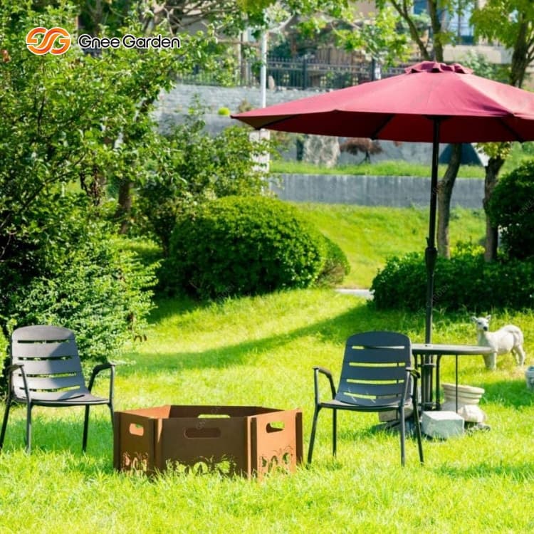 Poll dóiteáin nua -aimseartha Corten Cruach Corten