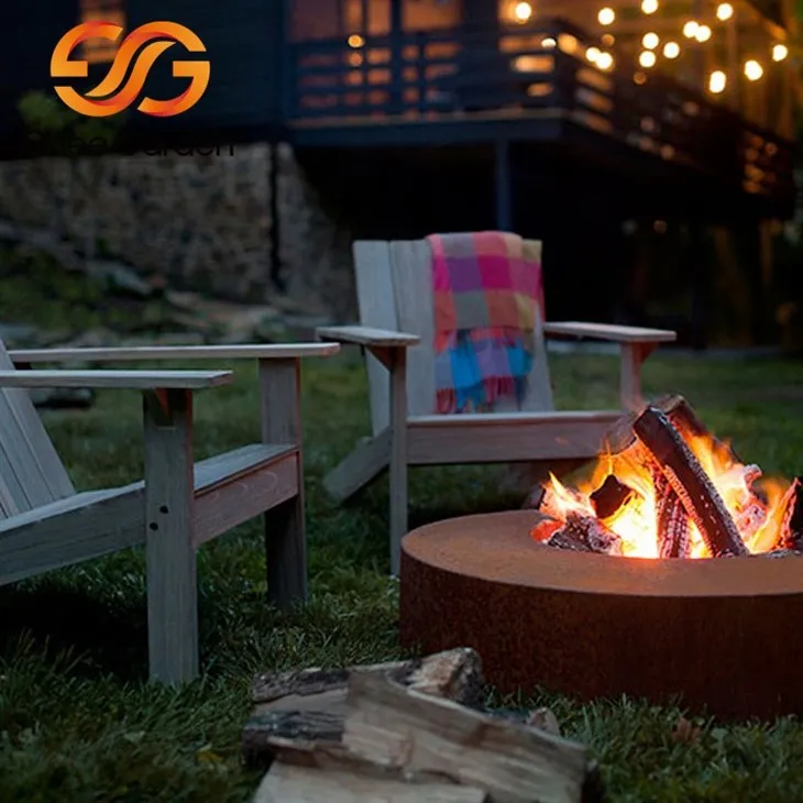 Corten wood burning fire pit