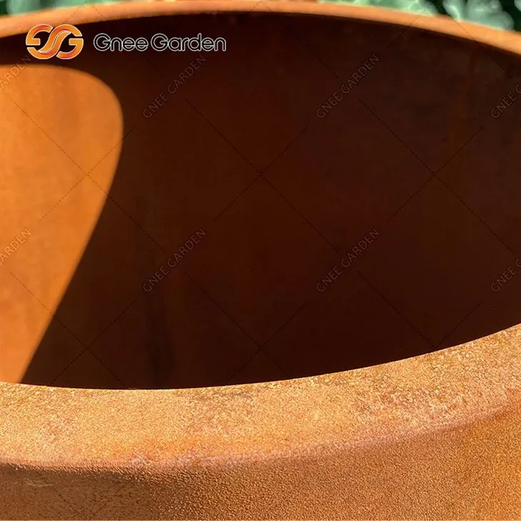 rectangular corten steel planters