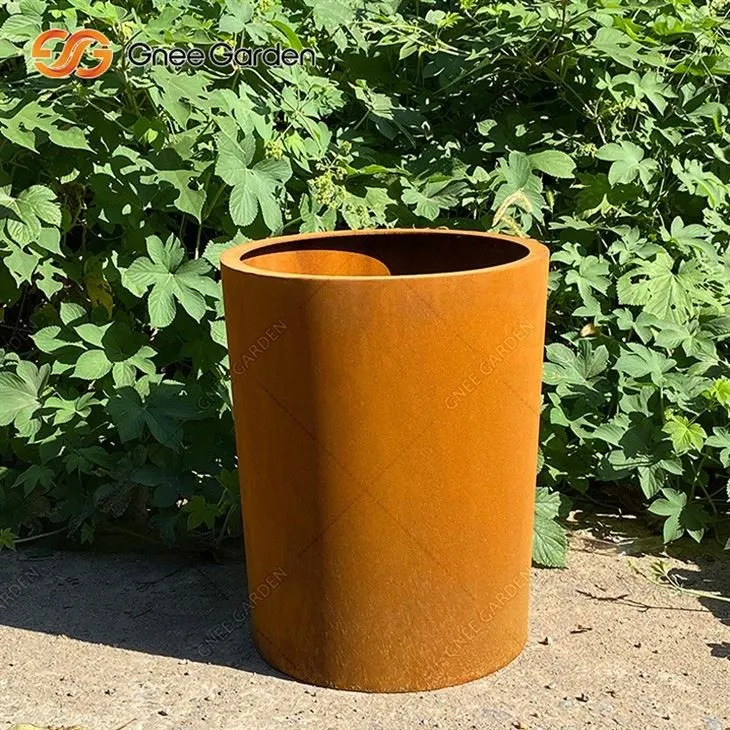 corten steel long box planter