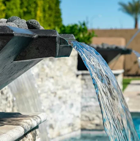 Swimming Pool Square Corten Steel Fire And Water Features